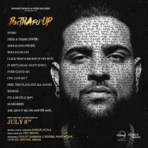 Karan Aujla Revealed Track List Of BACTHAFU*UP (B.T.F.U)